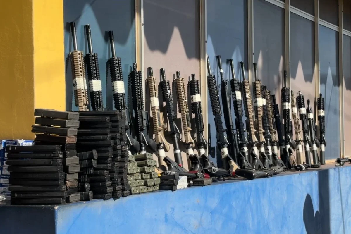 PRF faz maior apreensão de fuzis da história do órgão ao encontrar armas em cabine de caminhão com carga de insumos para ração, no Paraná