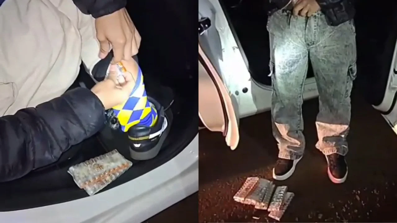 VÍDEO: Pai, filhos e sobrinho são presos com emagrecedores escondidos em meias e cuecas no Paraná
